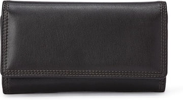 Amazon Essentials Women's Long Flap Continental Leather Wallet