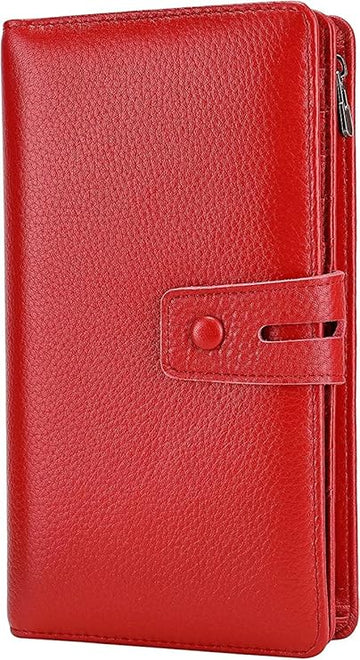 Itslife Womens Wallet,Large Capacity RFID Blocking Leather Wallets Credit Cards Organizer Ladies Wallet with Checkbook Holder