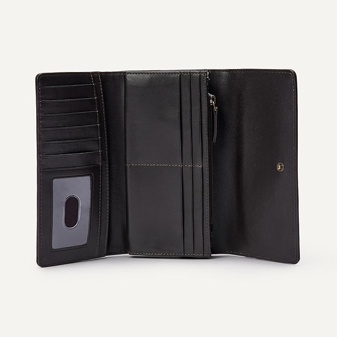 Amazon Essentials Women's Long Flap Continental Leather Wallet
